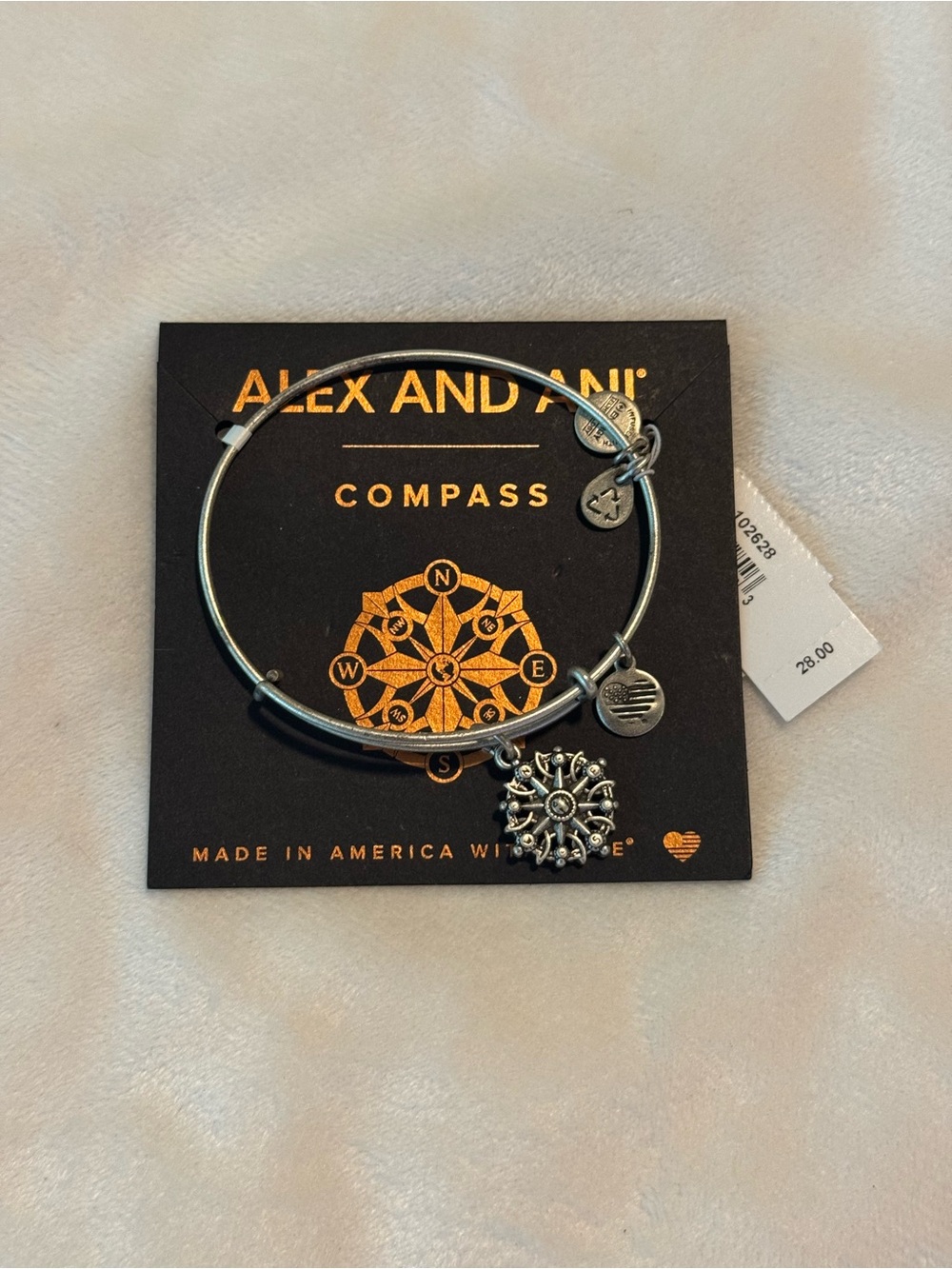 NWT Alex and Ani 2017 Compass Charm Bangle - Rafaelian Silver
